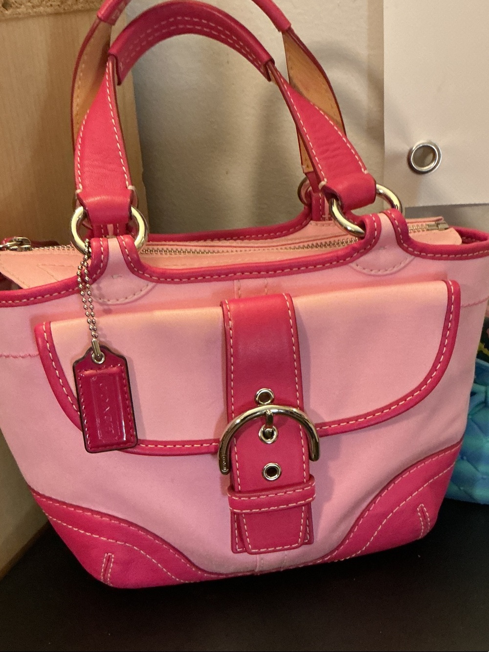 Coach Y2K, Soho Pink Two-Tone Satchel Handbag